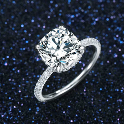 4 Carat Cushion Cut Ring