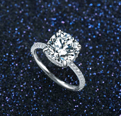 4 Carat Cushion Cut Ring