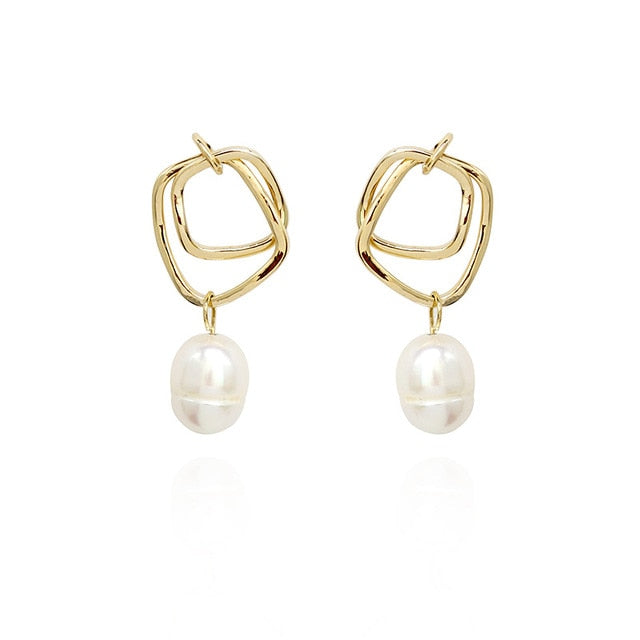 Pearl Long Drop Earrings