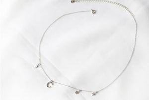 Moon & Star Pendant Short Necklace