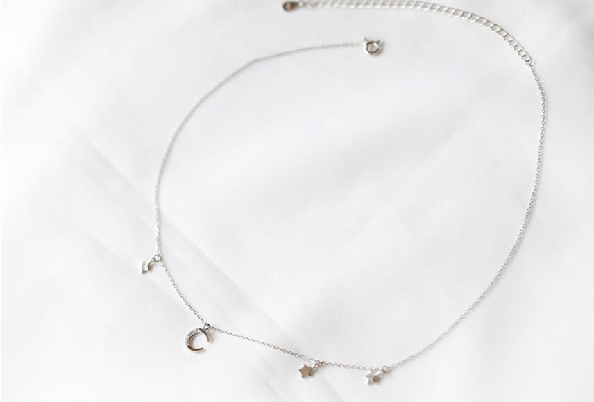 Moon & Star Pendant Short Necklace