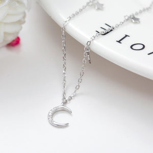 Moon & Star Pendant Short Necklace