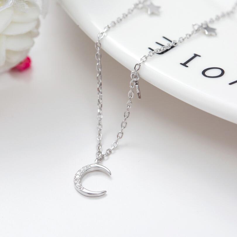 Moon & Star Pendant Short Necklace