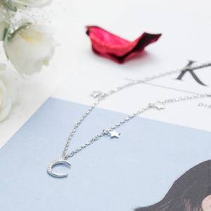 Moon & Star Pendant Short Necklace