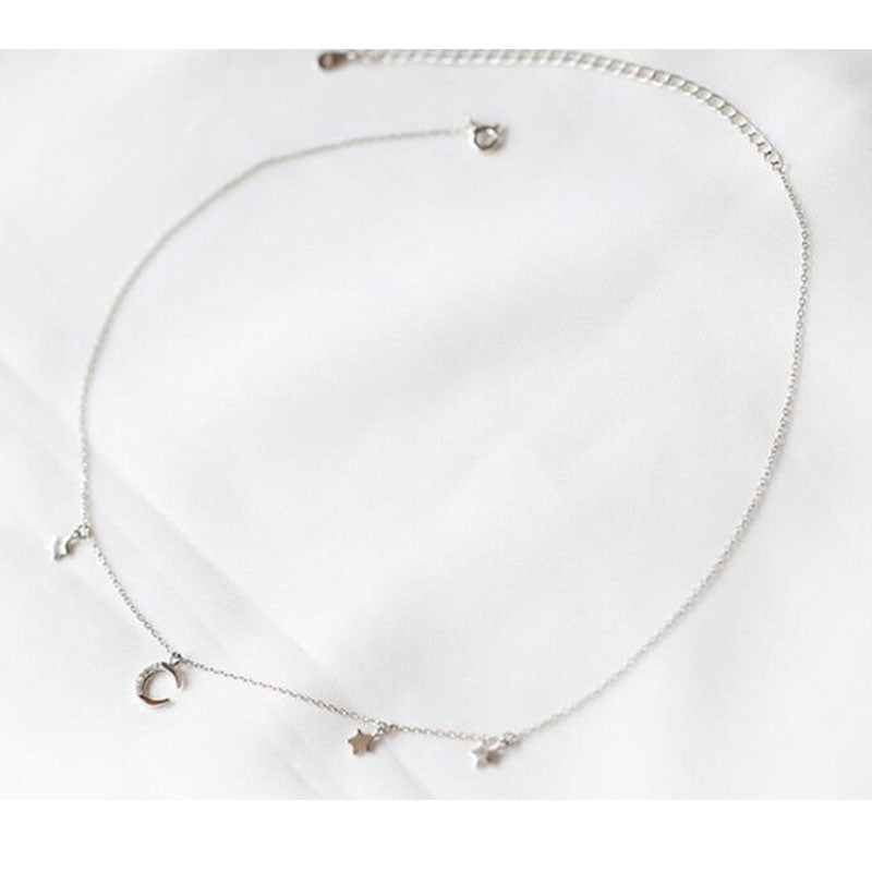 Moon & Star Pendant Short Necklace
