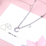 Moon & Star Pendant Short Necklace