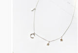 Moon & Star Pendant Short Necklace