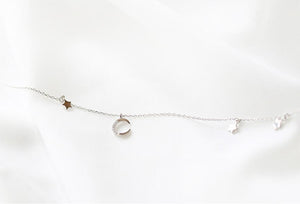 Moon & Star Pendant Short Necklace