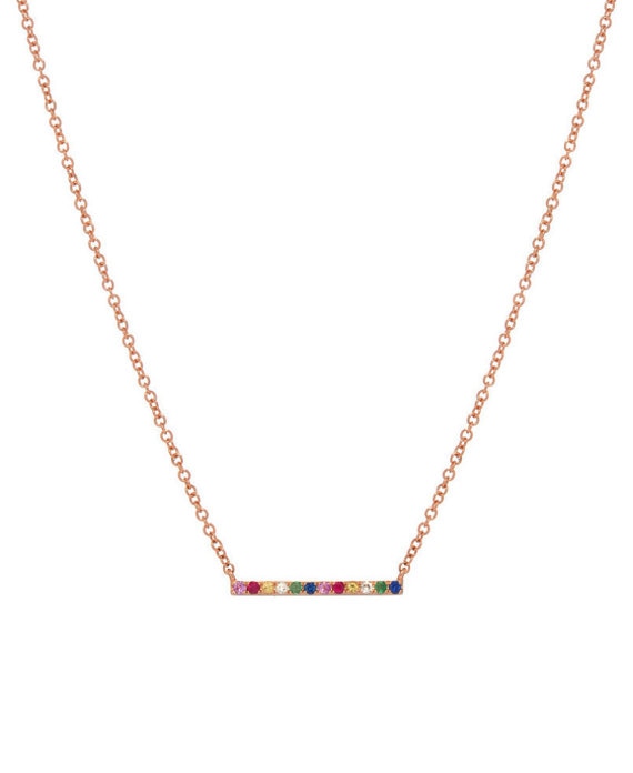 Rainbow bar necklace