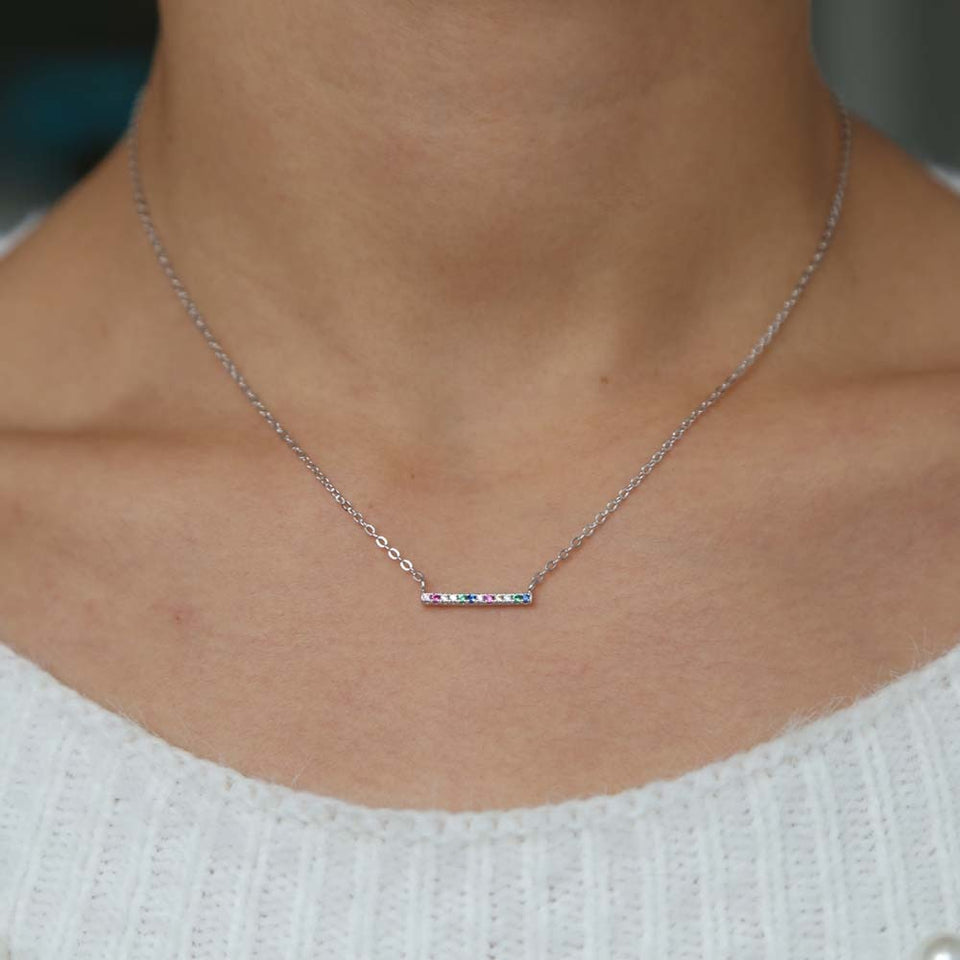 Rainbow bar necklace