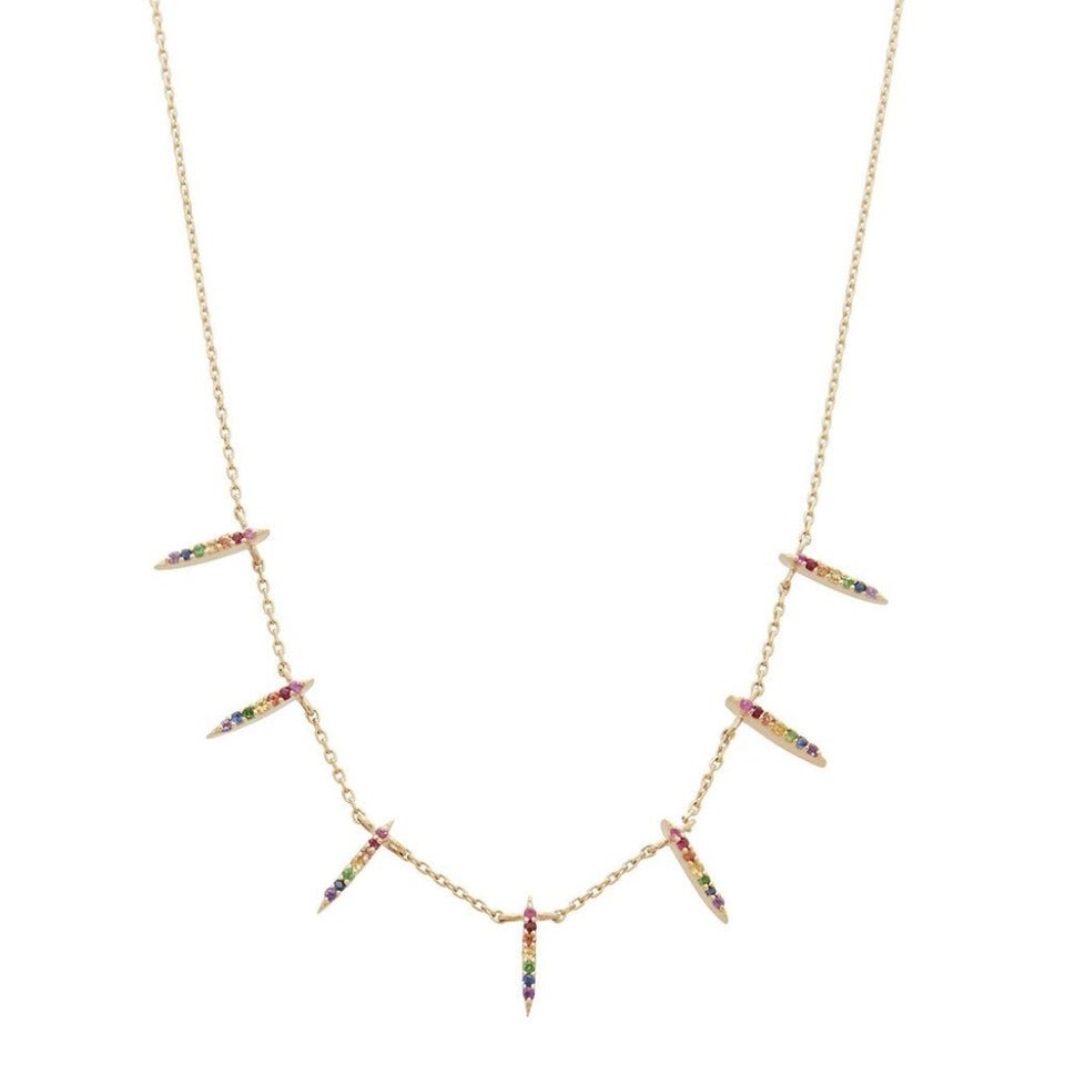 Rainbow bar choker necklace