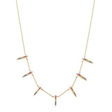 Rainbow bar choker necklace