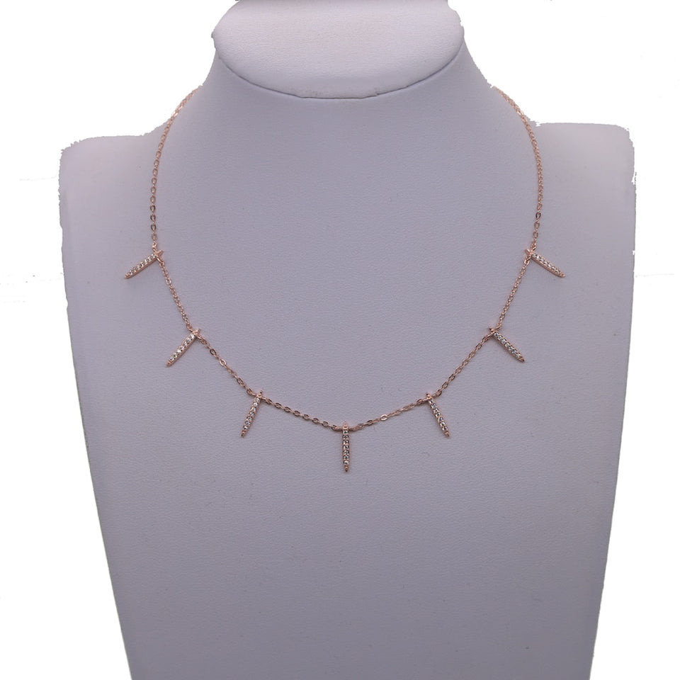 Rainbow bar choker necklace