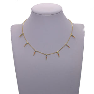 Rainbow bar choker necklace
