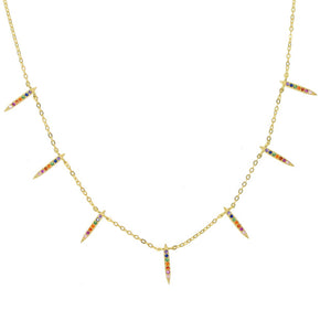 Rainbow bar choker necklace