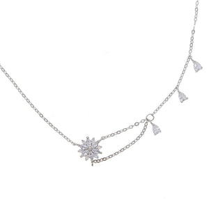 Floral tear drop necklace
