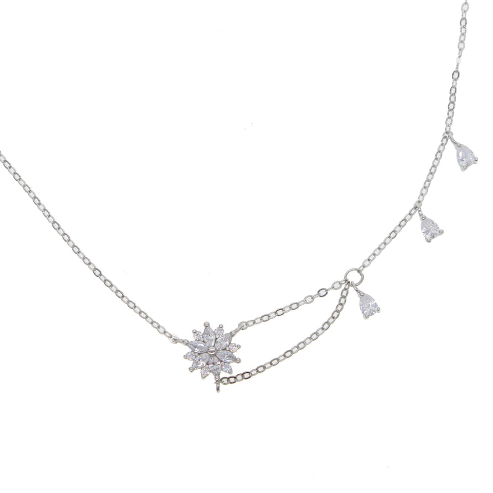 Floral tear drop necklace