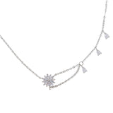 Floral tear drop necklace