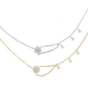 Floral tear drop necklace