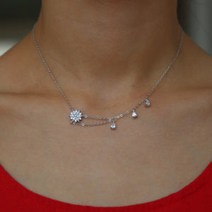 Floral tear drop necklace