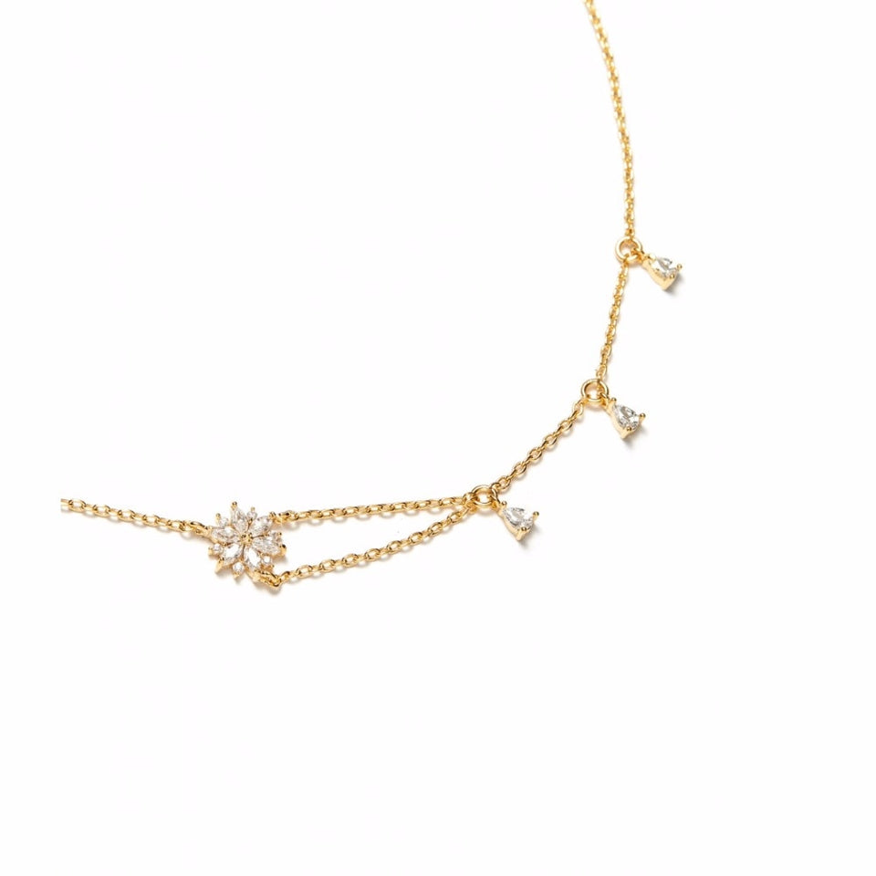 Floral tear drop necklace